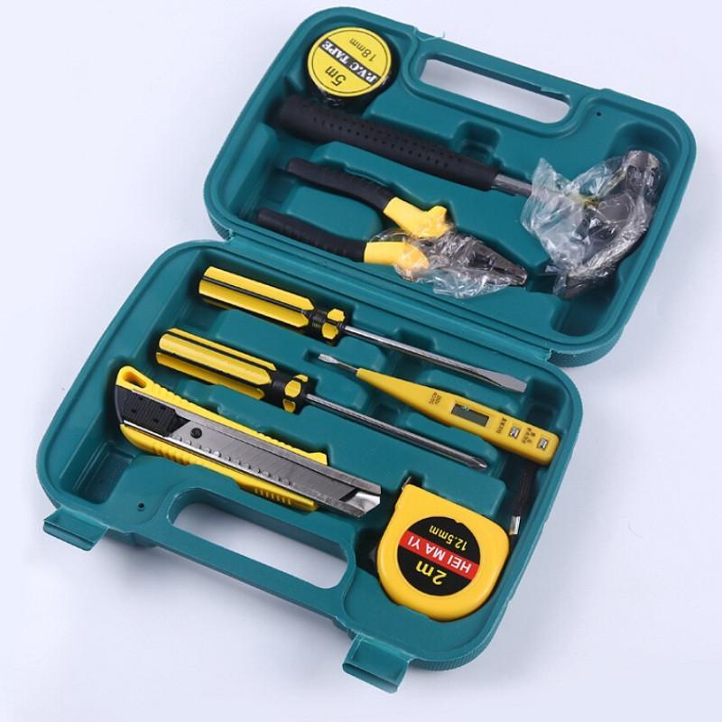 HOUSEHOLD HARDWARE KIT ELECTRICIAN CARPENTER REPAIR TOOLS A SET OF 9 PIECES